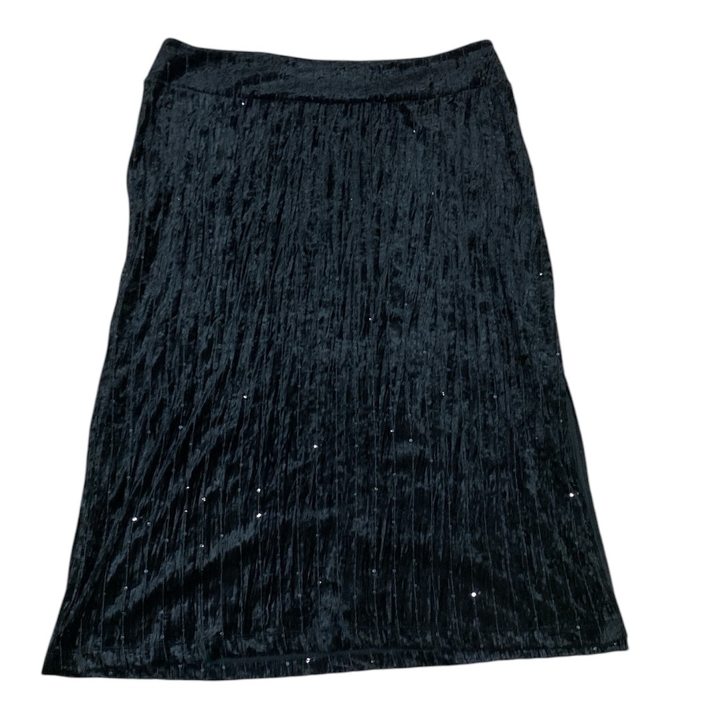 Vintage Judith Hart black velvet sequin maxi skirt